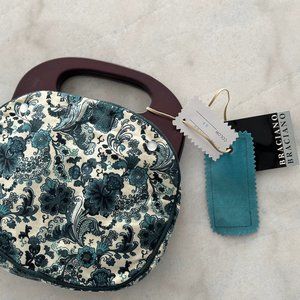 New With Tags - Braciano Reversible wooden handle cloth handbag